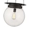 Z-Lite Calhoun Pendant, 1-Light, 13 In.W x 14.75 In.H, Matte black/Clear seedy 7506P13-MB - alternate 2